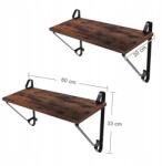  2 db-os vintage falra akasztható polc szett 60 cm 24 h+ (LCRhome01BX)