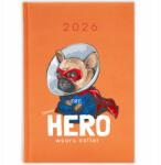 FunnyCase Könyvnaptár 2026 Hero Wears Collar Narancssárga tervező Ajándék Wz (Kalendarz Pomarańczowy HERO WEARS COLLAR)