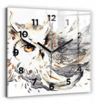 Wallfluent Modern Üvegóra Belső Terekbe Bagoly Grafikával, a Bölcsesség Szimbóluma, 30x30 cm (010010500010200269892)