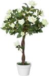 Outsunny Arbore Artificial Camelia cu 21 Flori Decorative, Înălțime 90 cm, Ideal pentru Interior și Exterior | Aosom Romania (844-340WT)