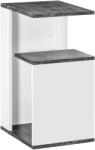 HOMCOM Noptiera cu raft deschis din PAL, noptiera moderna cu design neregulat, 35x29, 5x60cm, gri si alb HOMCOM | Aosom Romania (831-569WT)