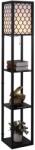 HomCom Lampa moderna HOMCOM cu rafturi, lampa de sol neagra | Aosom Romania (833-622)