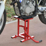 HOMCOM Trepied Ridica Moto Inaltime Reglabila in Otel, Rosu, 28x34x30-40cm (C30-005)