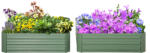 Outsunny Set 2 Paturi de Gradina Înălțate din Oțel, Jardinieră de Grădină pentru Plante, Legume și Arbuști, 100x100 cm, Verde | Aosom Romania (845-517GN)