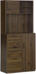 HOMCOM Dulap Modern cu 3 Sertare și Dulapioare, Mobilier de Cameră din Lemn, 80x40x178 cm, Alb | Aosom Romania (835-413) Bufet