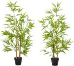 Outsunny Set 2 Plante de Bambus Artificiale in Ghiveci de 120cm, Decoratiune pentru Casa, Birou, Interior si Exterior Outsunny | Aosom Romania (844-357)