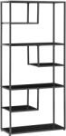 HOMCOM Biblioteca cu 7 nivele din PAL si otel pentru sufragerie, dormitor si birou, 83x34x180 cm, negru HOMCOM | Aosom Romania (838-305V00BK) Raft