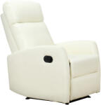 HOMCOM Fotoliu Relax Rabatabil Ergonomic Piele Sintetica 65 × 92 × 100cm Crem | Aosom Romania (833-384WT)