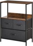 HOMCOM Comoda multifunctionala cu 3 Sertare Pliabile din material textil, Mobilier Sufragerie si Camera, 58x29x81.5cm, Gri Închis HOMCOM | Aosom Romania (831-398) Comoda