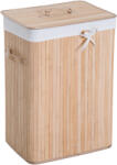 HOMCOM Coș de Rufe din Bambus cu Capac și Geantă Detașabilă, 40x30x60cm, Design Natural | Aosom Romania (850-017)