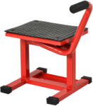 Durhand HOMCOM Suport pentru Motociclete din Oțel, Capacitate max 150 kg, cu Suprafață de Cauciuc și Manivelă, 27.5x51-69x34 cm, Roșu | Aosom Romania (C30-011RD)