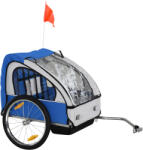 HomCom Remorca biciclete pentru copii HOMCOM, 2 locuri, 126x78x79cm | Aosom Romania (440-008BU)