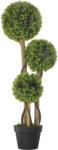 HOMCOM Plante Artificiale Decorative Buxus, Planță Sferică în Ghiveci, Plante Artificiale pentru Decor de Interior și Exterior, 90cm | Aosom Romania (830-705V00YG)