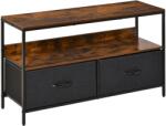HomCom comoda TV stil industrial 98x29x56cm, maro si negru | Aosom Romania (839-071CG)