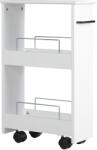Kleankin Cărucior Multifuncțional pentru Baie și Bucătărie, Spațiu-Eficient, din MDF, 42.5x20.3x66.7 cm, Design Compact | Aosom Romania (838-280V00WT) Raft