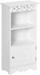 HOMCOM Dulapior pentru Baie din Lemn, Decor Floral Sculptat, Mobilier pentru organizare baie Alb HOMCOM | Aosom RO (834-199) Comoda