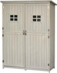 Outsunny Sopron de Gradina din Lemn de Brad Outsunny cu Usa Dubla, Magazie Scule, 127, 5x50x164cm | Aosom Romania (845-210GY)