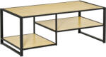 HomCom Masuta de Cafea Stil Industrial cu 3 Etajere, Masuta de Sufragerie Joasa din Lemn si Otel, Stejar 120x60x46cm HOMCOM | Aosom Romania (839-242) Masa de cafea