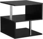 HOMCOM Masa Modernă Joasă de Salon cu 2 Rafturi din Lemn, Negru, 50x50x50cm, Design Elegant și Funcțional | HOMCOM | Aosom România (833-137BK)