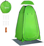 Outsunny Cort de Dus Outsunny pentru Exterior cu Usa cu Fermoar, Geanta pentru Transport, 126x124x189cm, Verde | Aosom Romania (A20-258GN)