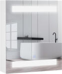 HomCom Dulap Baie cu 1 Usa Basculanta Oglinda si Lumini LED 60 x 50 x15cm | Aosom Romania (834-037WT)