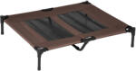 PawHut Sezlong Caini Metal și Panza Oxford, Confort Superior 92x76x18cm, Maro și Negru | Aosom Romania (D04-033)