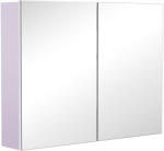 HomCom Dulapior de Baie cu Oglinda si 3 Rafturi din MDF Violet 80 x 60 x 15cm | Aosom Romania (834-044)