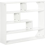 HOMCOM Biblioteca moderna de perete HOMCOM cu 4 niveluri , raft din lemn care economiseste spatiu pentru living si birou, 94x19, 5x80cm, alb | Aosom Romania (830-491V00WT) Raft