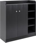 HomCom Dulap pentru Pantofi, Organizator Încălțăminte cu Design Compact, 83x30x90 cm, Negru | Aosom Romania (02-0622) Pantofar