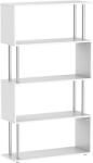 HOMCOM Bibliotecă Modernă cu 4 Rafturi, pentru Living sau Birou, 80x30x145 cm, Alb | Aosom Romania (02-0599) Biblioteca