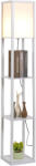 HomCom Lampa de Podea HOMCOM cu 3 Polite Integrate, Cuplare E27 Putere 40W, MDF, 26x26x160cm, Alb | Aosom Romania (833-623V90WT)