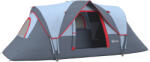 Outsunny Cort pentru Camping pentru 5-6 Persoane, Rezistent la Apa 3000mm si Protectie UV, Stalpi din fibra de sticla, 4.55x2.3x1.8m, Gri | Aosom Romania (A20-132) Cort