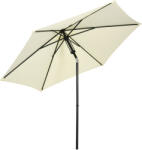 Outsunny Umbrelă de Soare pentru Grădină, Material Poliester și Structură Metalică cu 6 Bare, Ø262x243cm, Bej și Negru | Aosom Romania (84D-233V00BG)