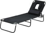 Outsunny Sezlong cu decupaj Outsunny, 190x56x28 cm, negru | Aosom Romania (01-0342)
