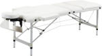 HOMCOM Masa de masaj portabila, pliabila si profesionala din aluminiu HOMCOM pentru cosmetician, terapeut, SPA, alb, 215x60x61-84cm | Aosom Romania (700-039WT)