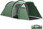 Outsunny Cort Camping 4 Persoane Outsunny, Impermeabil, Usi cu fermoar 426x206x154cm Verde Inchis | Aosom Romania (A20-173) Cort