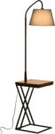 HomCom Lampă de Podea Modernă cu Înăcarcător Wireless, Abajur Reglabil și Etajeră Suplimentară, 36x36x165 cm, Negru | Aosom Romania (B31-176V01)