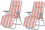 Outsunny Set de 2 Scaune pentru Exterior, Confortabile cu Pernă Căptușită, Design Modern, 60x75x102 cm, Portocaliu | Aosom Romania (01-0711)