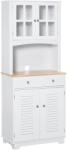 HOMCOM Dulap de Bucătărie Compact, Design Modern, Spațiu de Stocare, 68x39.5x170 cm, Alb | Aosom Romania (835-276) Bufet