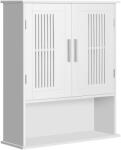 Kleankin Dulap de Baie Suspendat, Spațiu de Depozitare Eficient cu 2 Uși și Raft Inferior, Design Compact, 60x20x70 cm, Alb | Aosom Romania (834-341)