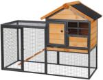 PawHut Cusca Iepuri cu Casuta Spatiu Deschis Lemn Metal Galben Deschis 122x63x92cm | Aosom Romania (D51-175)