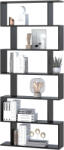 HOMCOM Bibliotecă din Lemn, Design Modern cu 6 Rafturi, 80x23x192 cm, Negru | Aosom Romania (833-382BK) Raft