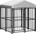 PawHut Tarc Joacă pentru Caini în Aer Liber cu Baldachin Impermeabil și Protecție UV 122x122x138cm | Aosom Romania (D02-153V00BK)