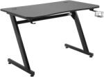 HomCom Masă Gaming Avansată cu Management al Cablurilor, Suport pentru Pahare și Cârlig pentru Căști, Design Ergonomic, Negru | Aosom Romania (836-205BK)