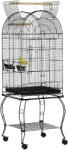 PawHut Colivie pentru pasari, voliera pentru papagali, canari, perusi, cu roti metalice, negru 51x51x153cm PawHut | Aosom Romania (D10-024V01)