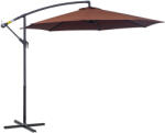 Outsunny Umbrelă de Soare Suspendată, Înclinabilă, Cadru din Metal și Poliester, 295x295x255 cm, Nuanță Cafea | Aosom Romania (01-0585)