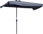 Outsunny Umbrelă Compactă Semicirculară cu Manivelă, Ideală pentru Spații Mici, 230x130x249cm, Gri | Aosom Romania (84D-008V01CG)