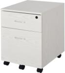 Vinsetto Dulap cu Sertar, cu 2 chei si cu 5 roti, dulap pentru depozitare documente, 40x44x54.6 cm, Design Compact, Alb | Aosom Romania (924-023WT) Dulap arhivare