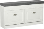 HomCom Banchetă-Pantofar HOMCOM din Lemn cu Spațiu de Depozitare, 104x24x55 cm, Design Modern, Alb | Aosom Romania (837-138) Pantofar