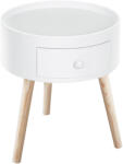 HomCom Masa de Salon Moderna cu Sertar in Lemn, Alb, Ф38x45cm | Aosom Romania (833-363) Masa de cafea